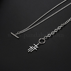Dreifachkreuz-Anhänger aus Edelstahl 304 mit drei Verschlüssen für Damen und Herren&nbsp;WG5227F-01