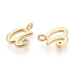 Breloques en laiton avec zircone cubique de micro pave&nbsp;KK-N263-97G-A