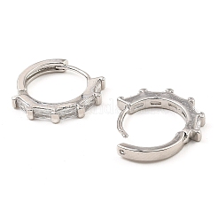 Pendientes de aro de circonio cúbico de micro pave de latón&nbsp;EJEW-D078-06P