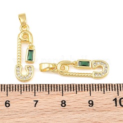 Pendentifs en laiton zircon cubique micro pavé vert&nbsp;CU-CBA9AB3-09G