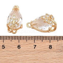 Dijes de conector de circonio cúbico transparente con micro pavé de latón&nbsp;CU-CBA7392-13G-01