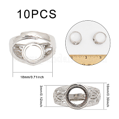 10 Stück verstellbare Messing-Pad-Ring-Einstellungen&nbsp;KK-CA0002-18