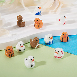 30 Stück 6 Farben undurchsichtige Enten-Display-Dekorationen aus Harz&nbsp;AJEW-TA0003-21