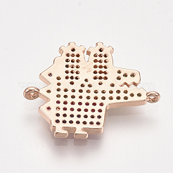 Liens de zircone cubique en laiton micro-pavé&nbsp;ZIRC-T006-64RG