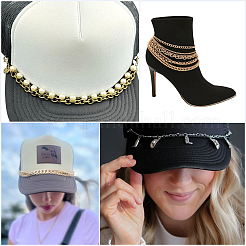 8 stücke 8 arten cowboy thema 304 edelstahl & messing & kunststoff & aluminium & baseball kappe kette&nbsp;HJEW-SC0002-40