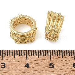 Laiton micro pavé de perles de zircone cubique claires&nbsp;CU-CBAC675-07G