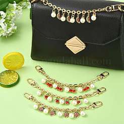 4 pz 4 stili lega strass con perline acriliche ciondolo catena cavo borsa catene decorative&nbsp;HJEW-FS00060-01