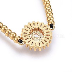 Pulseras ajustables de cuentas trenzadas de acero inoxidable 304&nbsp;BJEW-I263-13-Q