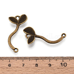 Verbinderanhänger aus Legierung im tibetischen Stil mit Blattgliedern&nbsp;PALLOY-T094-11AB
