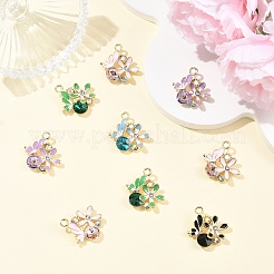 10 stücke 5 farben legierung strass anhänger&nbsp;FIND-YW0011-54