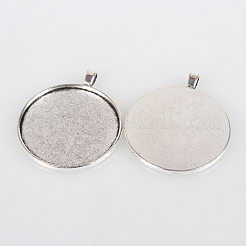 Tibetischen Stil Legierung Blume große Anhänger cabochon Fassungen&nbsp;LS-TIBEP-O006-27AS