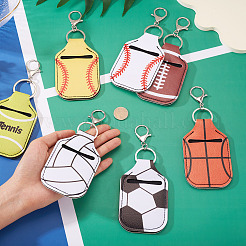 7 pièce 7 styles de décorations de pendentif en cuir PU en alliage&nbsp;AJEW-TA0002-52