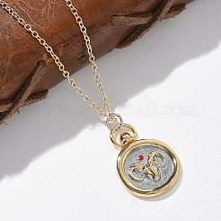 Messing-Halsketten mit Tarot-Anhängern mit zwölf Sternbildern&nbsp;LS-NJEW-Q006-01C-G
