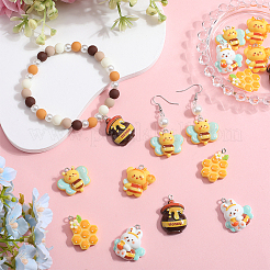 20 pendentif en résine opaque à 5 styles sur le thème des abeilles&nbsp;RESI-SC0003-48
