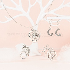 96 pendentif en alliage de style tibétain géométrique représentant la lune&nbsp;TIBEP-LS0001-09