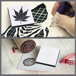 Quadratischer Scrapbooking-Stempel aus Gummi&nbsp;DIY-WH20009-08D