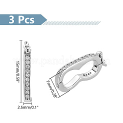 Fermoirs torsadés anti-ternissement en argent sterling et zircone cubique&nbsp;STER-PH0001-58