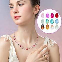 120 Stück 12 Farben transparente Glas- und Bunte Malerei-Perlen-Sets&nbsp;GGLA-GA0001-05
