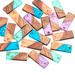 Pendentifs en résine transparente et bois de noyer&nbsp;RESI-CJ0001-70