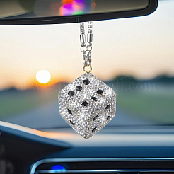 1 Stück Würfel Metall Strass Auto Anhänger Dekorationen&nbsp;HJEW-CN0001-45A