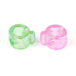 Cuentas europeas de acrílico transparente chapado en uv&nbsp;OACR-M027-02Q