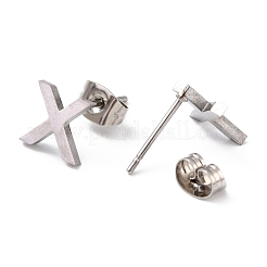 Anlaufgeschützte Ohrstecker aus 304 Edelstahl mit griechischem Alphabet&nbsp;STAS-D007-07P-01