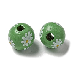 Perles européennes en bois imprimées&nbsp;WOOD-G022-19J