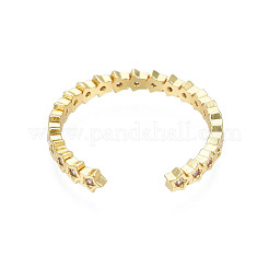 Anillo abierto con circonita cúbica y pentagrama&nbsp;RJEW-N035-122