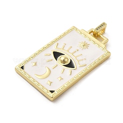 Pendentif en laiton avec micro pavé de zircones cubiques et émail&nbsp;KK-H458-02G-D02
