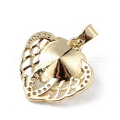 Colgantes de circonio cúbico transparente micro pavé de latón chapado en oro real de 18k&nbsp;KK-C015-29G-06