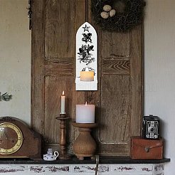 Soporte de candelabro de madera montado en la pared estilo boho&nbsp;AJEW-WH0378-004