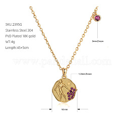 Halsketten mit Anhänger aus tiefrosa Zirkonia&nbsp;WGC9028-04