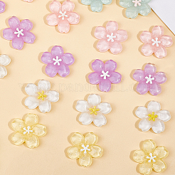 40 Stück undurchsichtige Harz-Cabochons der Sakura-Serie&nbsp;CRES-SP0001-17