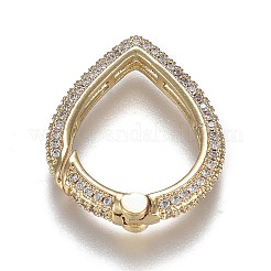 Messing Micro Pave klare Zirkonia Feder Tor Ringe&nbsp;ZIRC-F120-009G