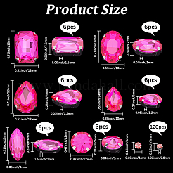 156 pièces 7 styles cousus sur strass&nbsp;DIY-SP0007-30D