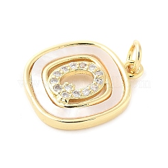 Placage de crémaillère en laiton micro pavé pendentifs en zircone cubique claire&nbsp;KK-E102-33G-Q