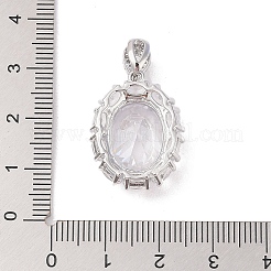 Porte micro ouvrent pendentifs zircone cubique en laiton de placage&nbsp;ZIRC-I066-02P-02