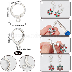 50 x Brisur-Ohrring-Zubehörse aus Messing&nbsp;KK-SC0004-22P