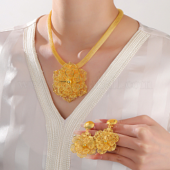 Legierung Hohlblumenohrringe & Anhänger Halsketten Sets für Damen&nbsp;JI5583