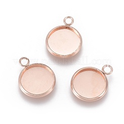 201 Cabochon-Fassungen für Anhänger aus Edelstahl&nbsp;X-STAS-F191-14RG-C