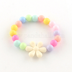 Blume Acryl Anhänger Halsketten und Stretch-Armbänder Schmuck-Sets&nbsp;X-SJEW-R048-05