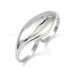 Anelli a doppio dito in acciaio inossidabile 304 per donna&nbsp;RJEW-F205-01A-P