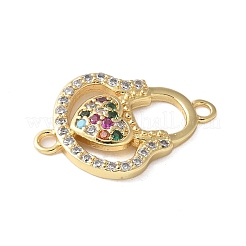Messing Micro Pave bunte Zirkonia Herz Handtasche Anschluss Charms&nbsp;KK-A252-21G