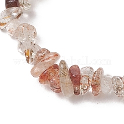 Natürliche schwarzgoldene Rutilquarz-Chip-Perlen-Stretch-Armbänder für Kinder&nbsp;BJEW-JB11891