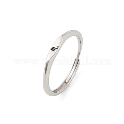 925 anillos ajustables de plata de primera ley con baño de rodio&nbsp;RJEW-S397-01P-12