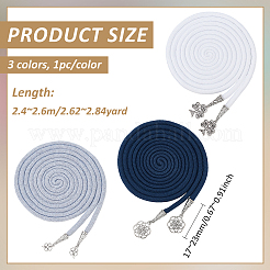 3 Stück 3 Farben Polycotton Hochzeitsseil mit Legierungsanhängern für die Hochzeit&nbsp;HJEW-BC00048