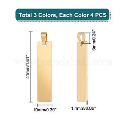 12 colgante de acero inoxidable 304 de 3 colores con revestimiento iónico (IP)&nbsp;STAS-UN0044-19