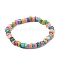 Gefärbte natürliche Süßwassermuschelperlen Stretch-Armbänder für Mädchen&nbsp;BJEW-JB12281