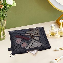 3 pochette cosmétique zippée en nylon à motif cœur floqué&nbsp;FIND-SP0005-80B