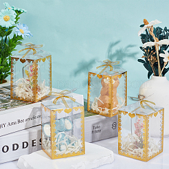 Cajas de regalo de PVC transparente con estampado de corazón plegables&nbsp;CON-WH0085-192A-01